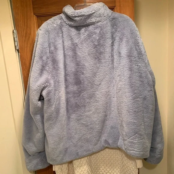 🫐Anthropologie Light Blue Faux Fur Jacket - Picture 8 of 9